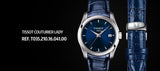Buy Shop Tissot Couturier Lady Blue Dial Blue Leather Strap Watch for Women - T035.210.16.041.00 USA Online