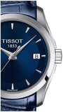 Buy Shop Tissot Couturier Lady Blue Dial Blue Leather Strap Watch for Women - T035.210.16.041.00 USA Online