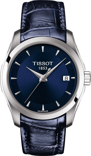 Buy Shop Tissot Couturier Lady Blue Dial Blue Leather Strap Watch for Women - T035.210.16.041.00 USA Online