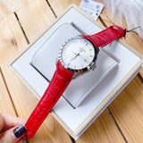 Buy Shop Tissot Couturier Lady Silver Dial Red Leather Strap Watch for Women - T035.210.16.031.01 USA Online