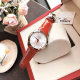 Buy Shop Tissot Couturier Lady Silver Dial Red Leather Strap Watch for Women - T035.210.16.031.01 USA Online