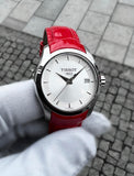 Buy Shop Tissot Couturier Lady Silver Dial Red Leather Strap Watch for Women - T035.210.16.031.01 USA Online