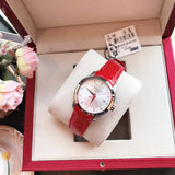 Buy Shop Tissot Couturier Lady Silver Dial Red Leather Strap Watch for Women - T035.210.16.031.01 USA Online