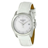 Buy Shop Tissot Couturier Lady Silver Dial White Leather Strap Watch For Women - T035.210.16.011.00 USA Online
