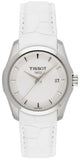 Buy Shop Tissot Couturier Lady Silver Dial White Leather Strap Watch For Women - T035.210.16.011.00 USA Online