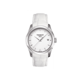 Buy Shop Tissot Couturier Lady Silver Dial White Leather Strap Watch For Women - T035.210.16.011.00 USA Online