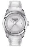 Buy Shop Tissot Couturier Lady Silver Dial White Leather Strap Watch For Women - T035.210.16.011.00 USA Online