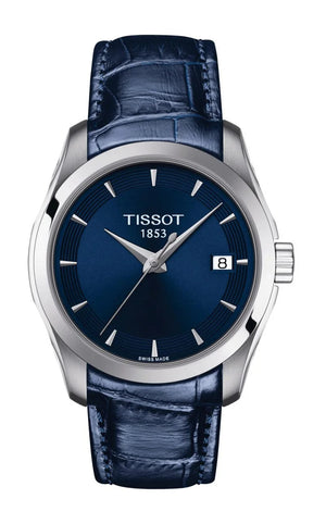 Buy Shop Tissot Couturier Lady Blue Dial Blue Leather Strap Watch for Women - T035.210.16.041.00 USA Online
