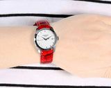 Buy Shop Tissot Couturier White Dial Red Leather Watch For Women - T035.210.16.011.01 USA Online