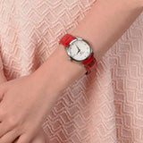 Buy Shop Tissot Couturier White Dial Red Leather Watch For Women - T035.210.16.011.01 USA Online