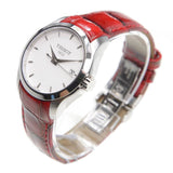 Buy Shop Tissot Couturier White Dial Red Leather Watch For Women - T035.210.16.011.01 USA Online