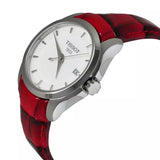 Buy Shop Tissot Couturier White Dial Red Leather Watch For Women - T035.210.16.011.01 USA Online