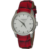 Buy Shop Tissot Couturier White Dial Red Leather Watch For Women - T035.210.16.011.01 USA Online