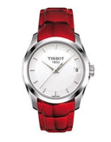 Buy Shop Tissot Couturier White Dial Red Leather Watch For Women - T035.210.16.011.01 USA Online
