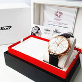 Buy Shop Tissot Des Tourelles Chronograph Silver Dial Brown Leather Strap Watch For Men - T099.427.36.038.00 USA Online