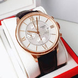 Buy Shop Tissot Des Tourelles Chronograph Silver Dial Brown Leather Strap Watch For Men - T099.427.36.038.00 USA Online