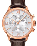 Buy Shop Tissot Des Tourelles Chronograph Silver Dial Brown Leather Strap Watch For Men - T099.427.36.038.00 USA Online