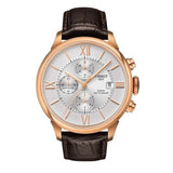 Buy Shop Tissot Des Tourelles Chronograph Silver Dial Brown Leather Strap Watch For Men - T099.427.36.038.00 USA Online