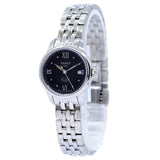 Buy Shop Tissot Le Locle Automatic Lady Black Dial Silver Steel Strap Watch For Women - T41.1.183.56 USA Online