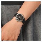 Buy Shop Tissot Dressport Chronograph Black Dial Black Leather Strap Watch for Women - T050.217.17.057.00 USA Online