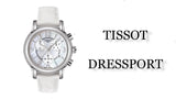 Buy Shop Tissot Dressport Chronograph Mother of Pearl Dial White Leather Strap Watch for Women - T050.217.17.117.00 USA Online