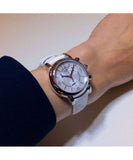 Buy Shop Tissot Dressport Chronograph Mother of Pearl Dial White Leather Strap Watch for Women - T050.217.17.117.00 USA Online