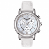 Buy Shop Tissot Dressport Chronograph Mother of Pearl Dial White Leather Strap Watch for Women - T050.217.17.117.00 USA Online
