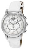 Buy Shop Tissot Dressport Chronograph Mother of Pearl Dial White Leather Strap Watch for Women - T050.217.17.117.00 USA Online