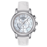 Buy Shop Tissot Dressport Chronograph Mother of Pearl Dial White Leather Strap Watch for Women - T050.217.17.117.00 USA Online