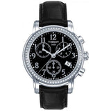 Buy Shop Tissot Dressport Diamonds Black Dial Black Leather Strap Watch for Women - T050.217.16.057.01 USA Online