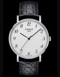 Buy Shop Tissot Everytime Desire Medium White Dial Black Leather Strap Watch For Men - T109.410.16.032.00 USA Online