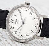 Buy Shop Tissot Everytime Desire Medium White Dial Black Leather Strap Watch For Men - T109.410.16.032.00 USA Online
