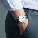 Buy Shop Tissot Everytime Desire Medium White Dial Black Leather Strap Watch For Men - T109.410.16.032.00 USA Online