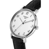 Buy Shop Tissot Everytime Desire Medium White Dial Black Leather Strap Watch For Men - T109.410.16.032.00 USA Online