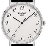 Buy Shop Tissot Everytime Desire Medium White Dial Black Leather Strap Watch For Men - T109.410.16.032.00 USA Online