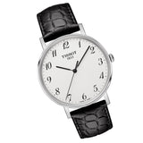Buy Shop Tissot Everytime Desire Medium White Dial Black Leather Strap Watch For Men - T109.410.16.032.00 USA Online