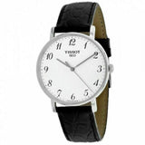 Buy Shop Tissot Everytime Desire Medium White Dial Black Leather Strap Watch For Men - T109.410.16.032.00 USA Online