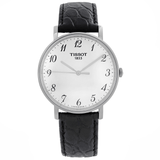 Buy Shop Tissot Everytime Desire Medium White Dial Black Leather Strap Watch For Men - T109.410.16.032.00 USA Online