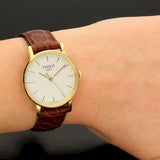 Buy Shop Tissot Everytime Desire Small White Dial Maroon Leather Strap Watch For Women - T109.210.36.031.00 USA Online