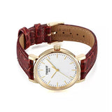 Buy Shop Tissot Everytime Desire Small White Dial Maroon Leather Strap Watch For Women - T109.210.36.031.00 USA Online