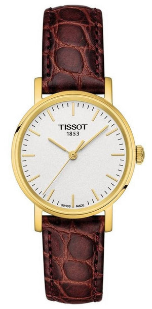Buy Shop Tissot Everytime Desire Small White Dial Maroon Leather Strap Watch For Women - T109.210.36.031.00 USA Online
