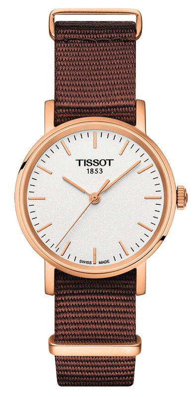 Buy Shop Tissot Everytime Desire White Dial Maroon NATO Strap Watch for Women - T109.210.37.031.00 USA Online