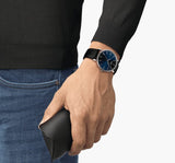 Buy Shop Tissot Everytime Gent Blue Dial Black Leather Strap Watch for Men - T143.410.16.041.00 USA Online