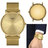 Buy Shop Tissot Everytime Gent Gold Dial Gold Mesh Bracelet Watch for Men - T143.410.33.021.00 USA Online