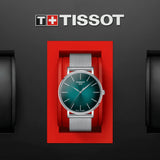Buy Shop Tissot Everytime Gent Green Dial Silver Mesh Bracelet Watch for Men - T143.410.11.091.00 USA Online