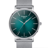 Buy Shop Tissot Everytime Gent Green Dial Silver Mesh Bracelet Watch for Men - T143.410.11.091.00 USA Online