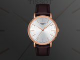 Buy Shop Tissot Everytime Gent Silver Dial Brown Leather Strap Watch for Men - T143.410.36.011.00 USA Online