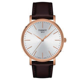 Buy Shop Tissot Everytime Gent Silver Dial Brown Leather Strap Watch for Men - T143.410.36.011.00 USA Online