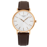 Buy Shop Tissot Everytime Gent Silver Dial Brown Leather Strap Watch for Men - T143.410.36.011.00 USA Online