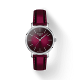 Buy Shop Tissot Everytime Lady Burgundy Dial Burgundy Leather Strap Watch for Women - T143.210.17.331.00 USA Online